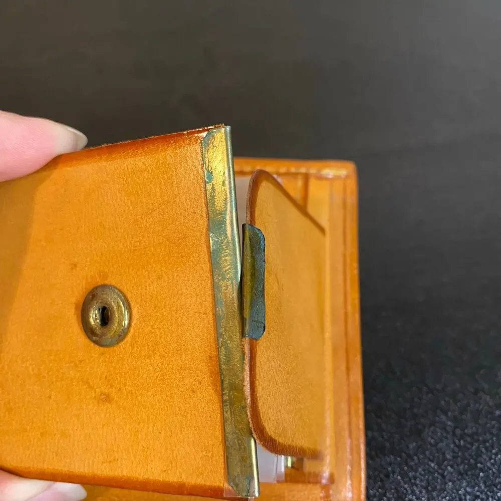 Vintage 1970s Hand Tooled Rose Leather Bifold Wallet